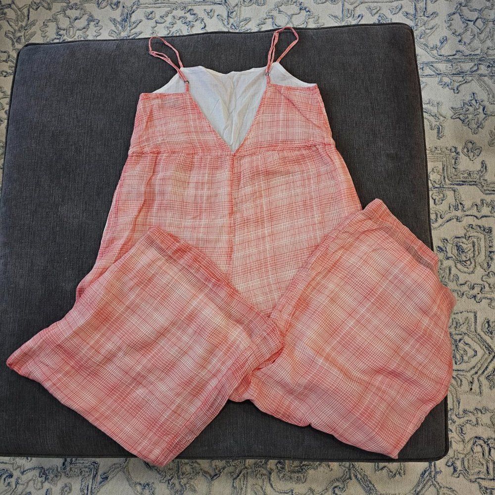 Urban Outfitters Women's Pink Sleeveless Audra Gingham Wide Leg Jumpsuit Size XS - Picture 12 of 15